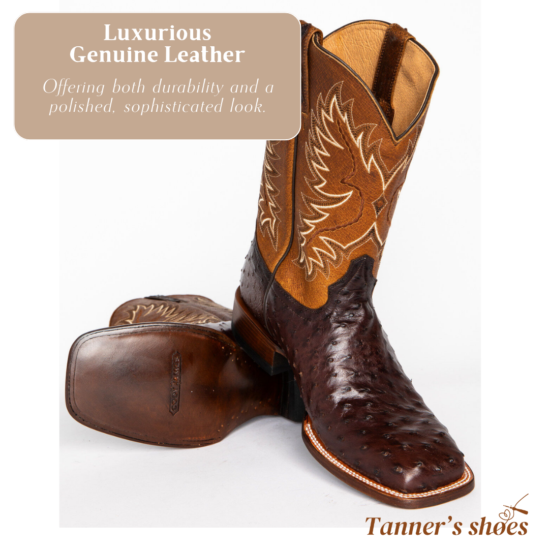 Mid-calf Embroidered Leather Boots