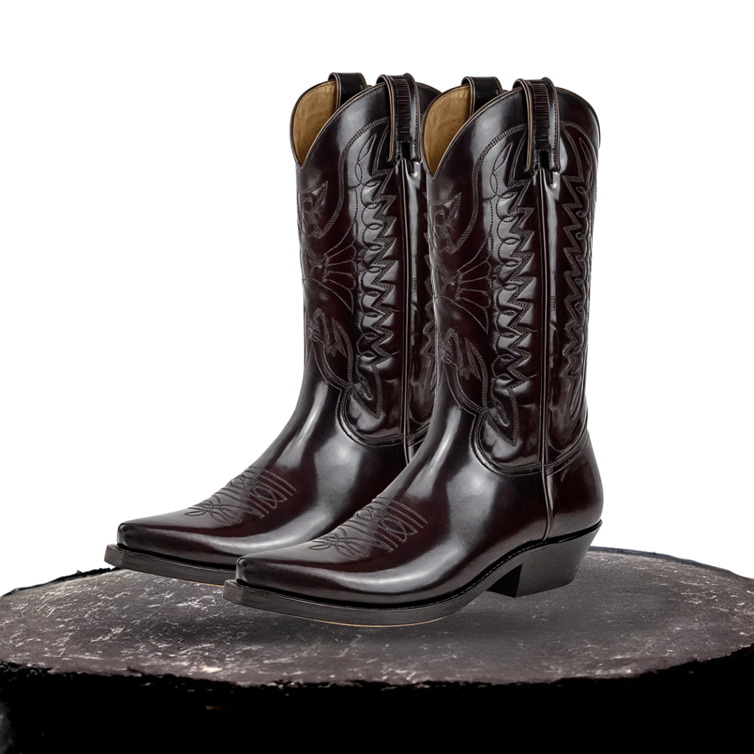 High Heel Pointed Toe Leather Boots