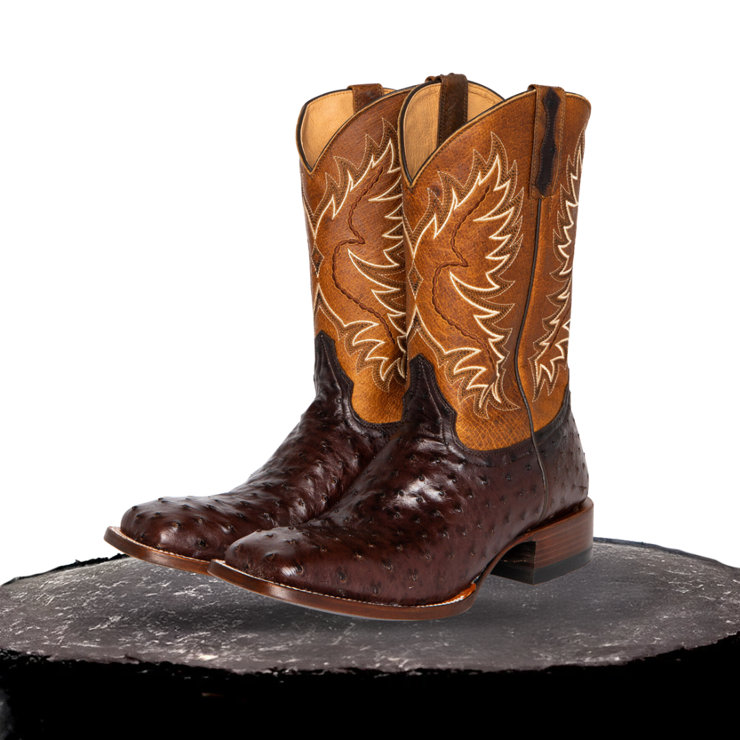 Mid-calf Embroidered Leather Boots