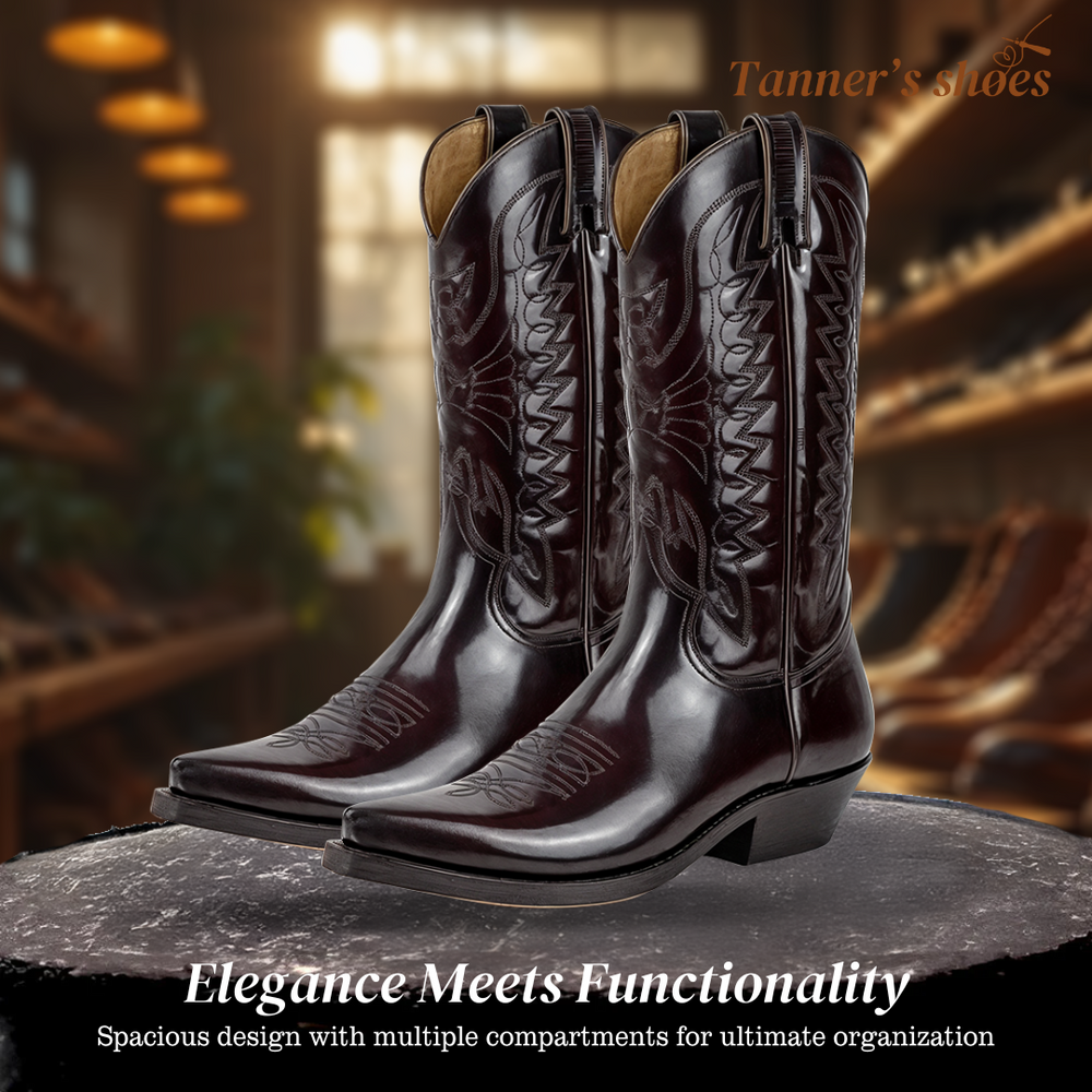 High Heel Pointed Toe Leather Boots