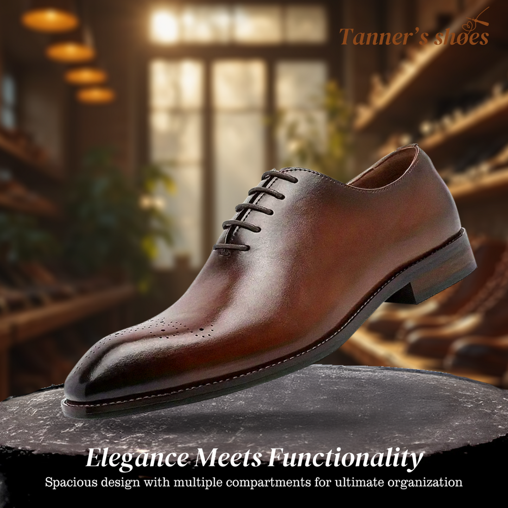 Cow Leather Upper Plain Toe Oxford Shoes