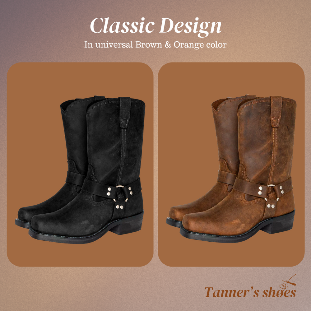Retro Mid-calf Leather Boots