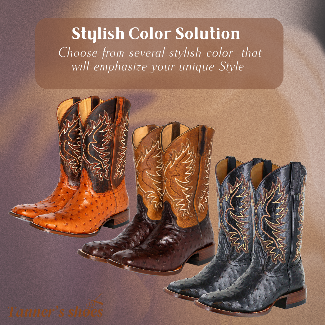 Mid-calf Embroidered Leather Boots