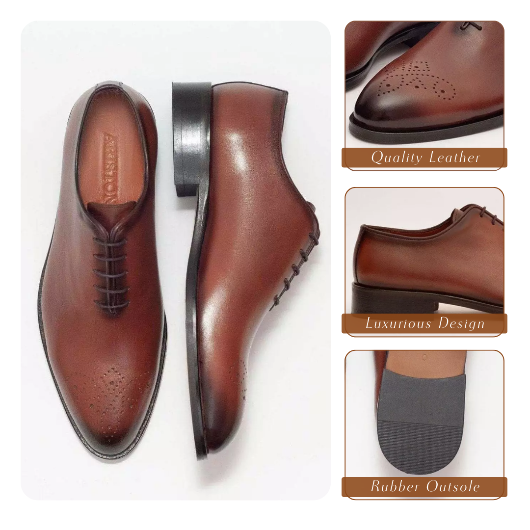 Cow Leather Upper Plain Toe Oxford Shoes