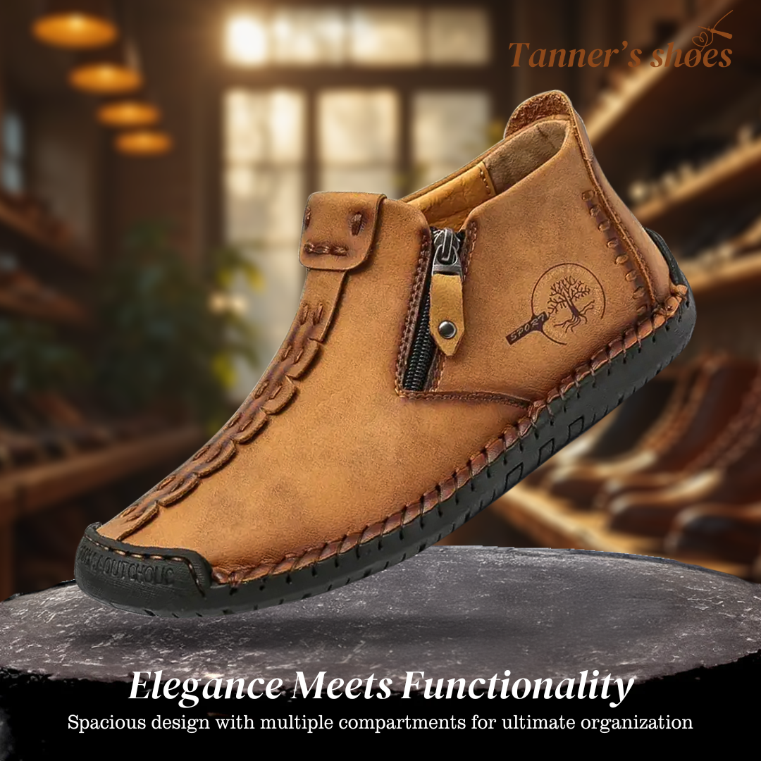 Classic Men's Leather Ankle Shoes