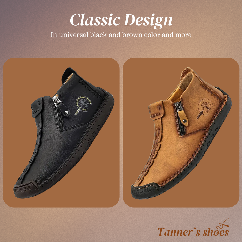 Classic Men's Leather Ankle Shoes
