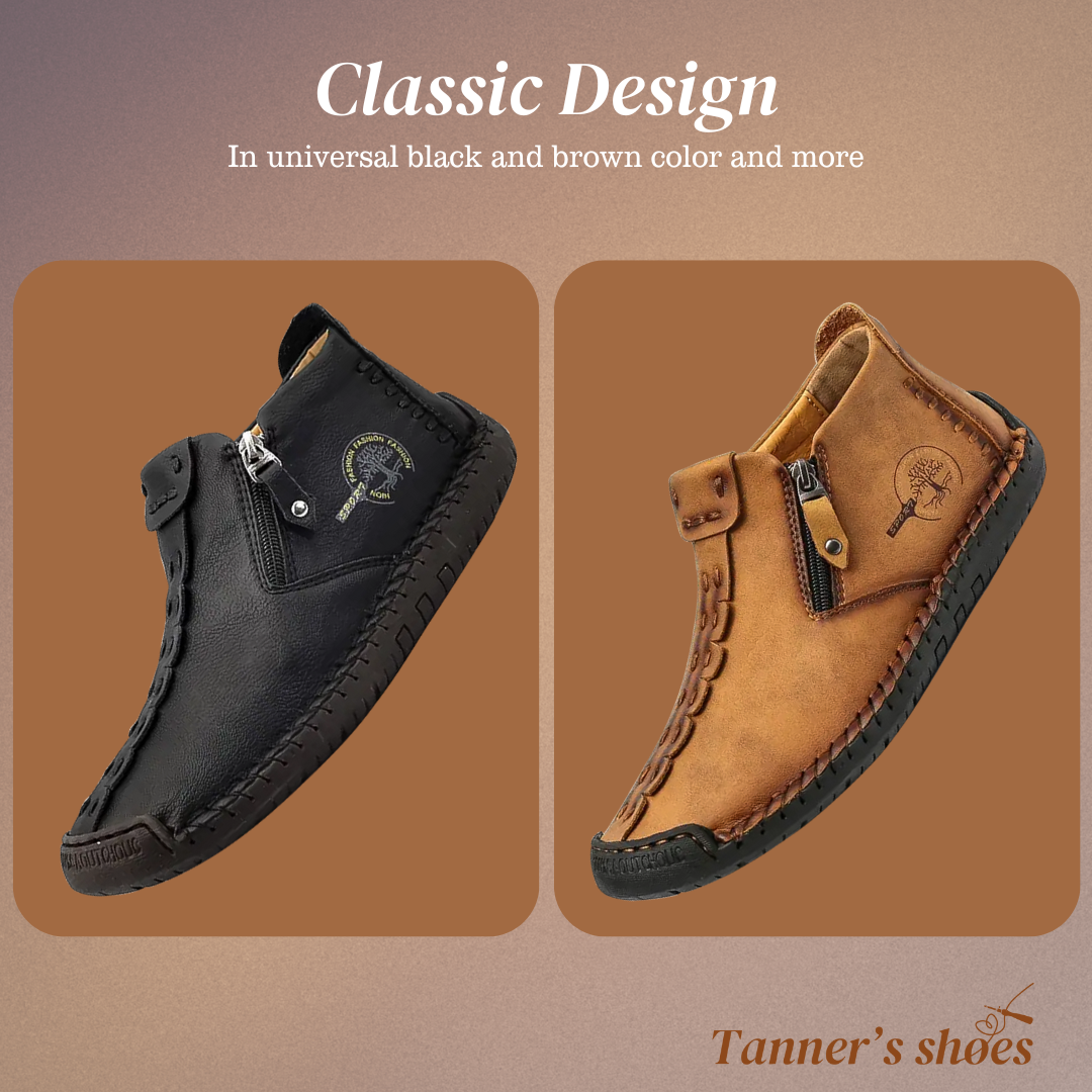 Classic Men's Leather Ankle Shoes