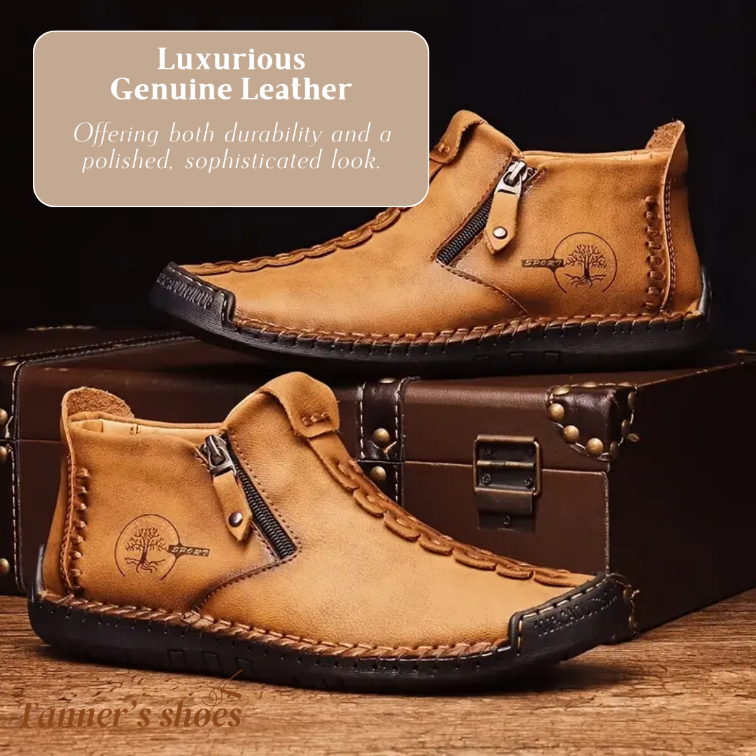 Classic Men's Leather Ankle Shoes